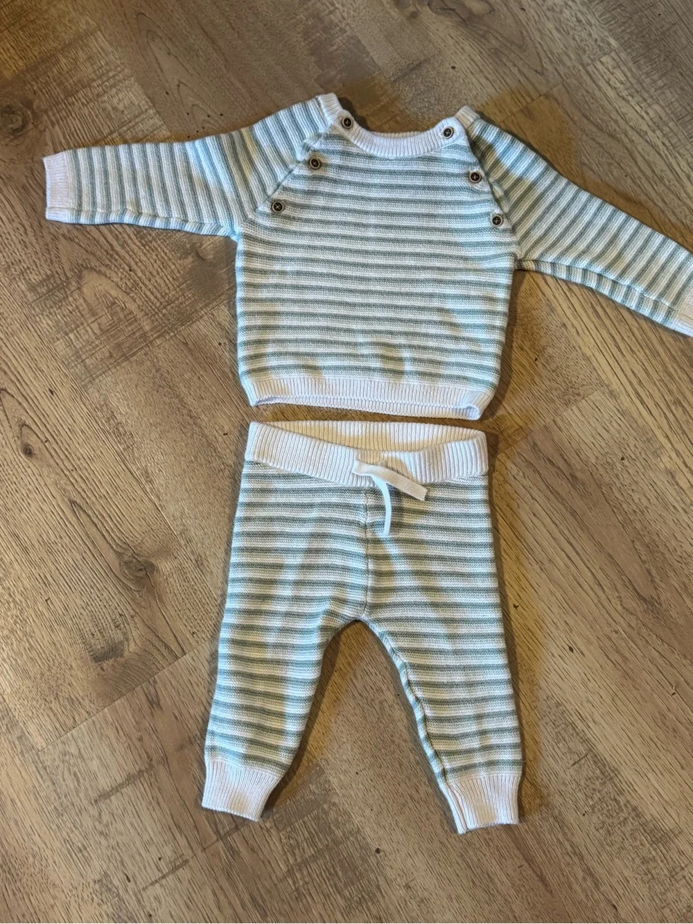 Janie and Jack Baby Knit Sweater & Pants Set Green Stripe 3–6 Months